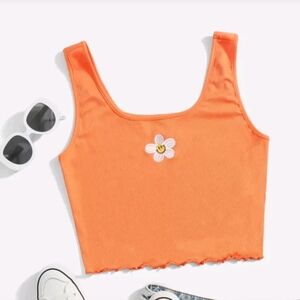 Orange Flower Tank Top (size S)